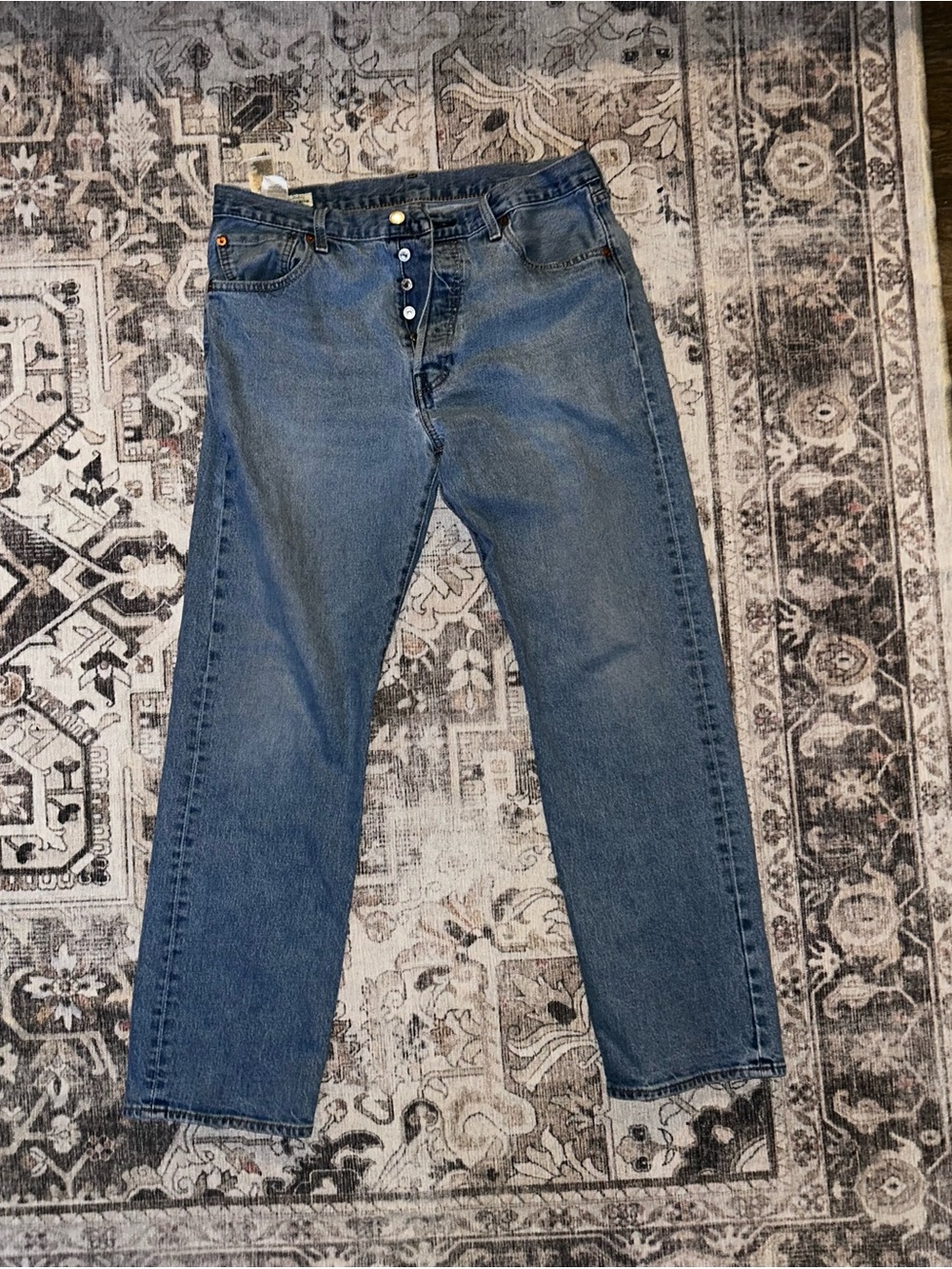 Levi’s 501 Big E reproduction circa1993. Leather back patch.